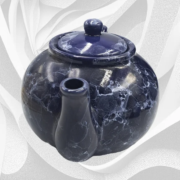 Elegant Blue Marble Teapot - Picture 3 of 9